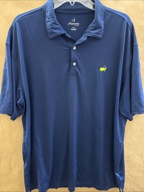 Masters Navy Polo with Yellow & Red Embroidered Logo